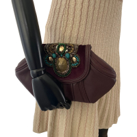 Bolsa Clutch Cris Barros Roxa Pedraria