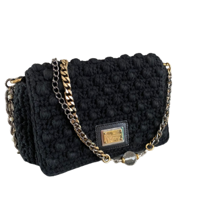 Bolsa Dolce & Gabbana Crochê Preta Bolsa Dolce & Gabbana Crochê Preta
