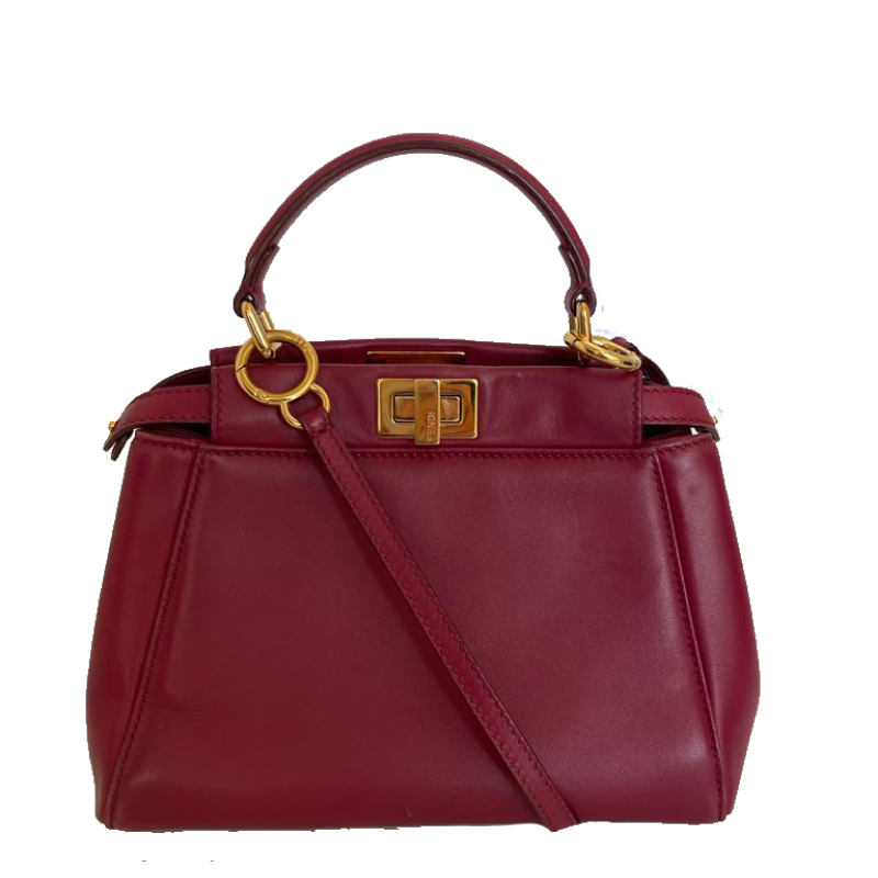 Bolsa Fendi Peekaboo Couro Marsala