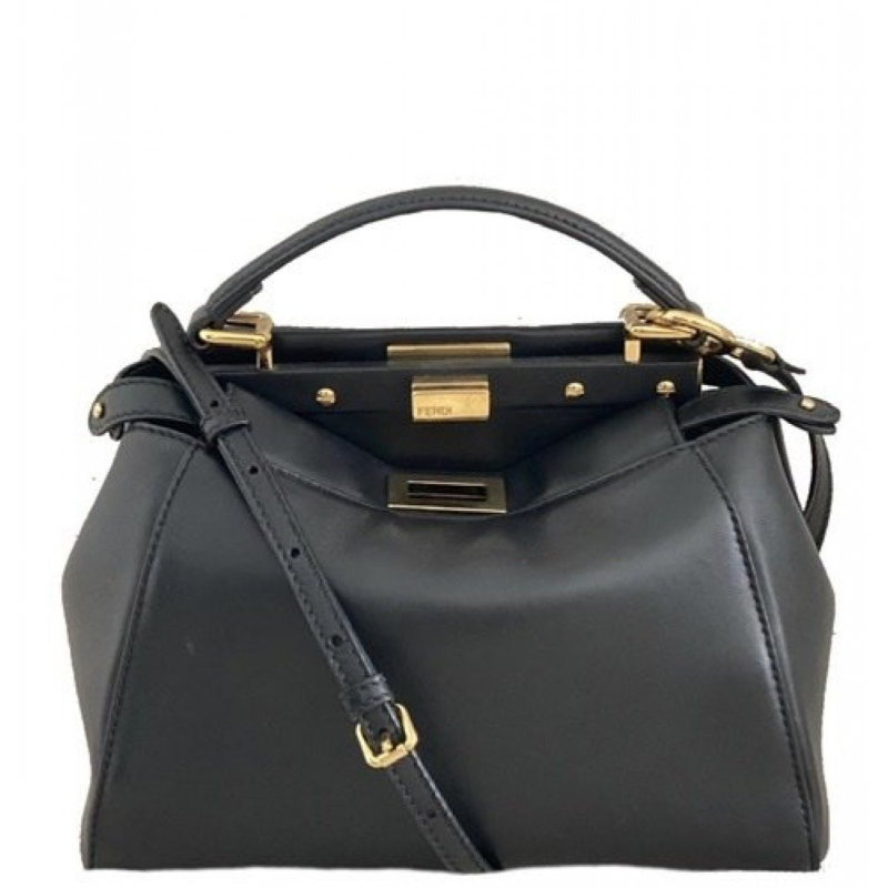 Bolsa Fendi Peekaboo Couro Preta Bolsa Fendi Peekaboo Couro Preta