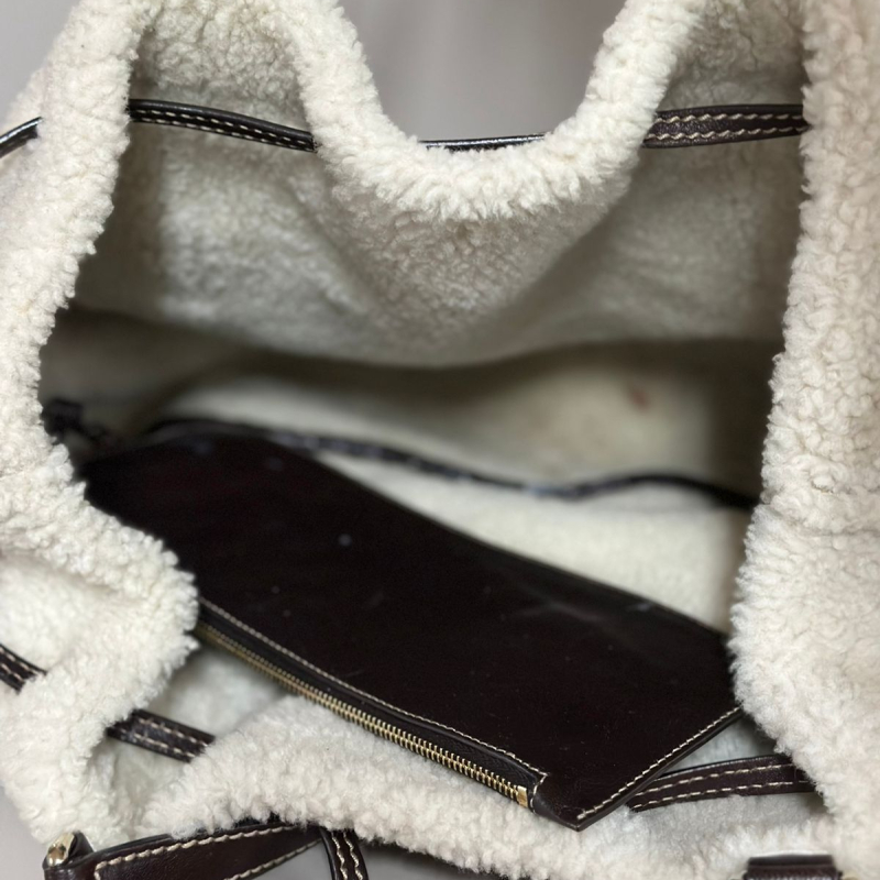 Bolsa Gucci Brown Suede Shearling Royal