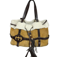 Bolsa Gucci Brown Suede Shearling Royal