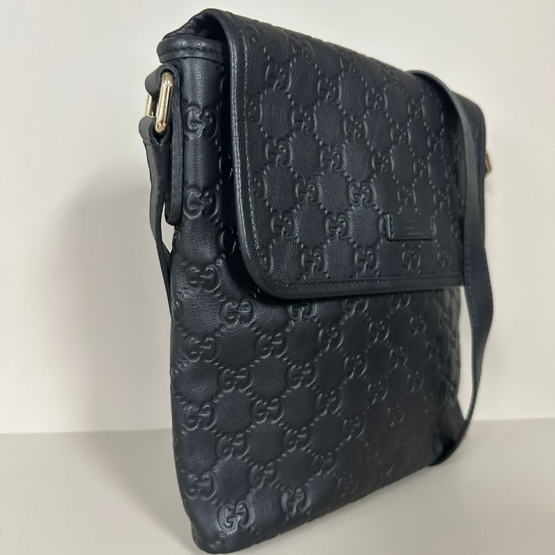 Bolsa Gucci GG Crossbody Couro Preta Bolsa Gucci GG Crossbody Couro Preta