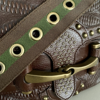 Bolsa Gucci Horsebit Embellished Marrom