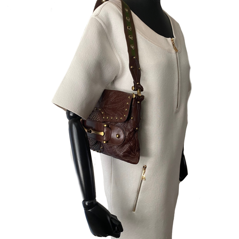 Bolsa Gucci Horsebit Embellished Marrom