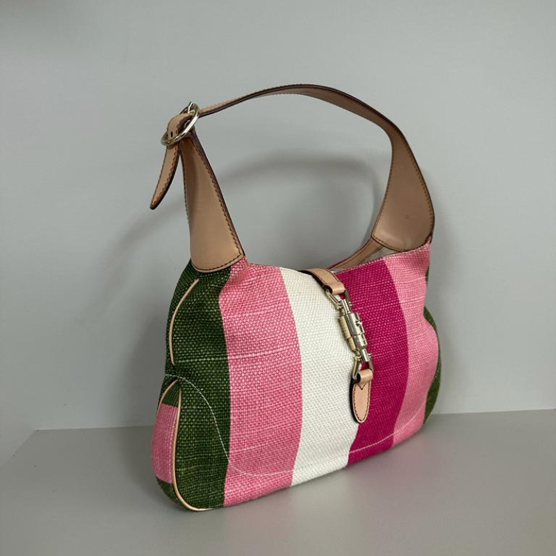 Bolsa Gucci Jackie Ráfia e Couro