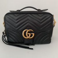 Bolsa Gucci Marmont GG Matellassê Preta 
