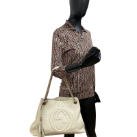 Bolsa Gucci Shoulder Soho Chain Off-White