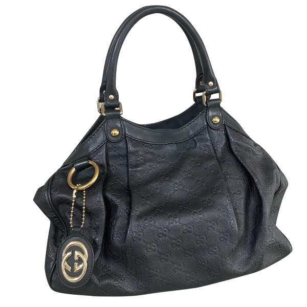 Bolsa Gucci Sukey GG Couro Preta