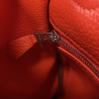 Bolsa Hermès Kelly 32 Couro Togo Coral - Ferragens Prateadas 