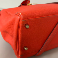 Bolsa Hermès Kelly 32 Couro Togo Coral - Ferragens Dourado