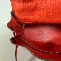 Bolsa Hermès Kelly 32 Couro Togo Coral - Ferragens Dourado