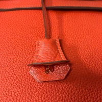 Bolsa Hermès Kelly 32 Couro Togo Coral - Ferragens Dourado