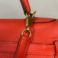 Bolsa Hermès Kelly 32 Couro Togo Coral - Ferragens Dourado