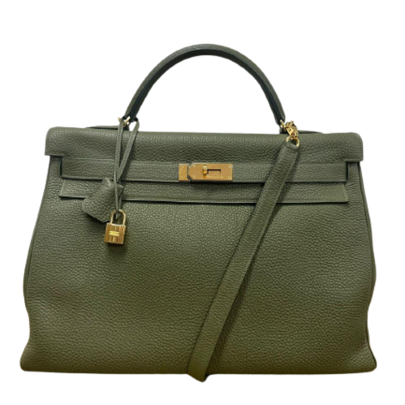 Bolsa Hermès Kelly 40 Verde Militar  Bolsa Hermès Kelly 40 Verde Militar