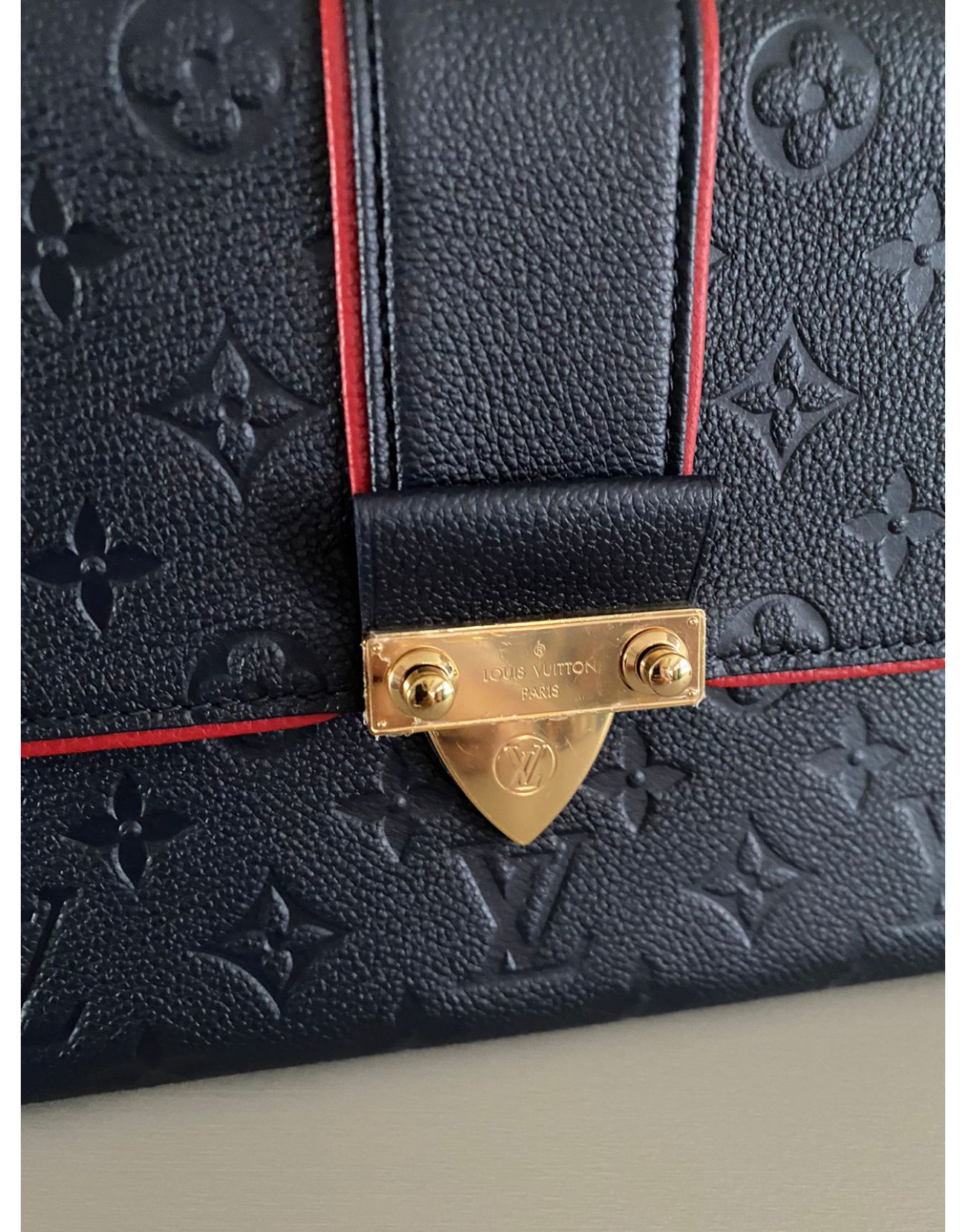 Louis Vuitton Monogram Empreinte Saint Sulpice Bag Navy Red - THE