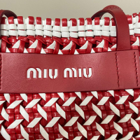 Bolsa Miu Miu Woven Intreccio Vermelha