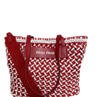 Bolsa Miu Miu Woven Intreccio Vermelha