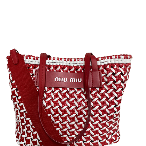 Bolsa Miu Miu Woven Intreccio Vermelha Bolsa Miu Miu Woven Intreccio Vermelha