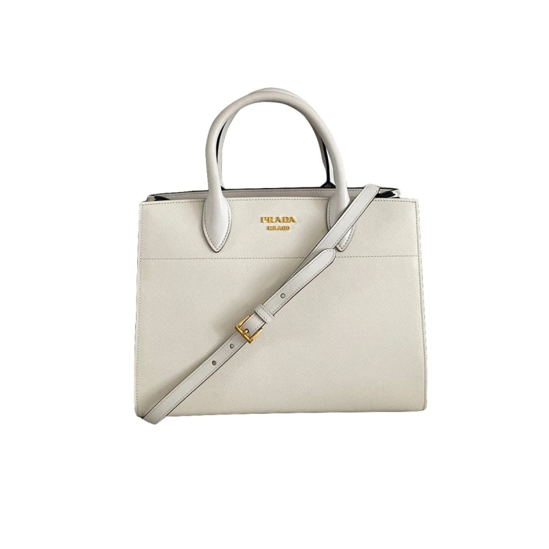 Bolsa Prada Bibliotheque Saffiano Branca Bolsa Prada Bibliotheque Saffiano Branca