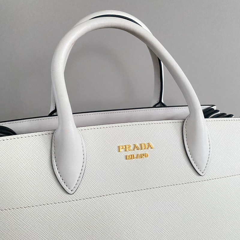 Bolsa Prada Bibliotheque Saffiano Branca