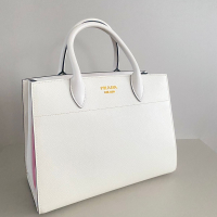 Bolsa Prada Bibliotheque Saffiano Branca