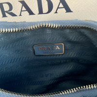 Bolsa Prada Ruched Hobo Azul Nylon 