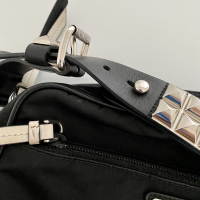 Bolsa Prada Studded Tessuto Crossbody Preta
