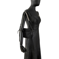 Bolsa Prada Studded Tessuto Crossbody Preta