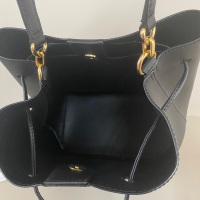 Bolsa Ralph Lauren Bucket Couro Preta