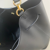 Bolsa Ralph Lauren Bucket Couro Preta
