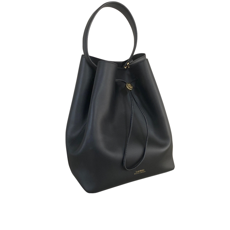 Bolsa Ralph Lauren Bucket Couro Preta