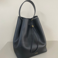 Bolsa Ralph Lauren Bucket Couro Preta