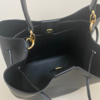 Bolsa Ralph Lauren Bucket Couro Preta