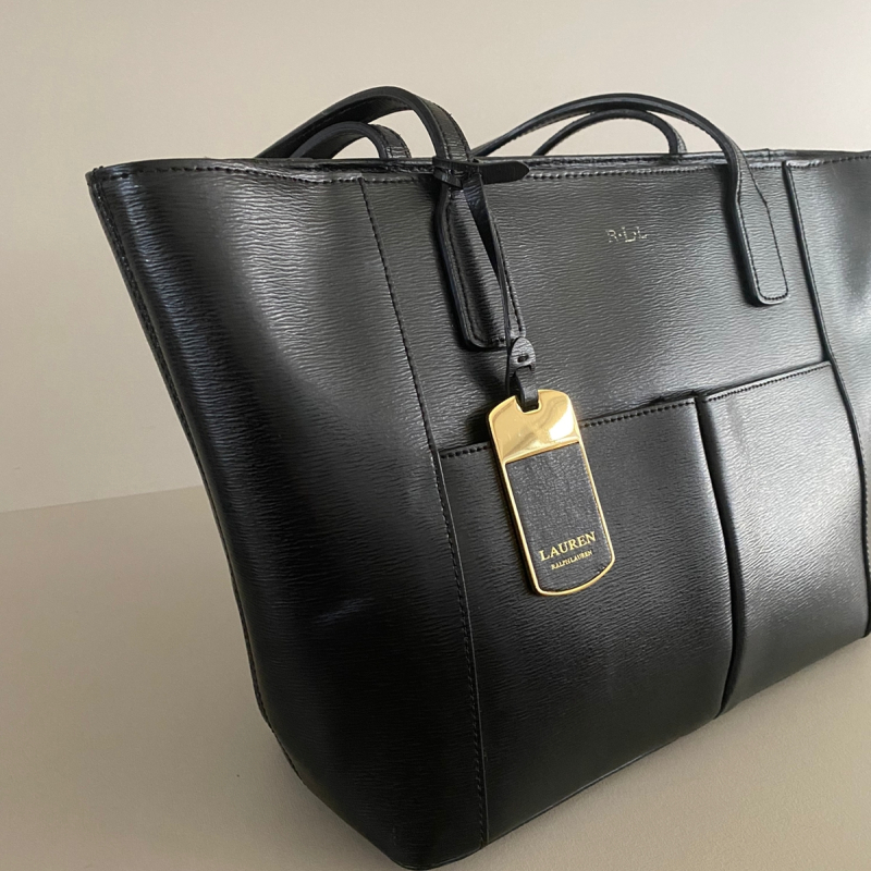 Bolsa Ralph Lauren Couro Preta