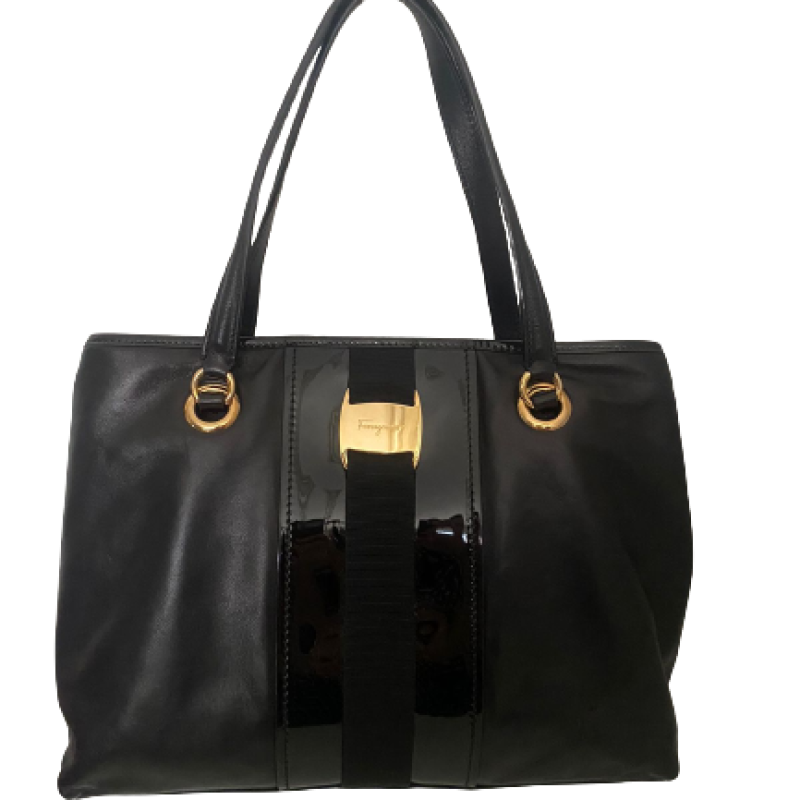Bolsa Salvatore Ferragamo Shoulder Couro Preta Bolsa Salvatore Ferragamo Shoulder Couro Preta