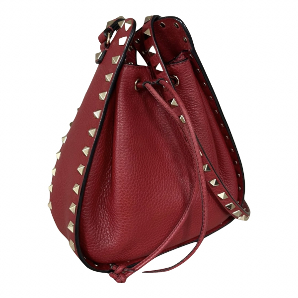 Bolsa Valentino Rockstud Drawstring Vermelha