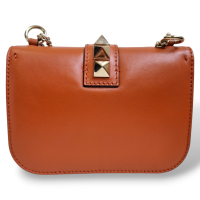 Bolsa Valentino Rockstud Glam Lock Laranja