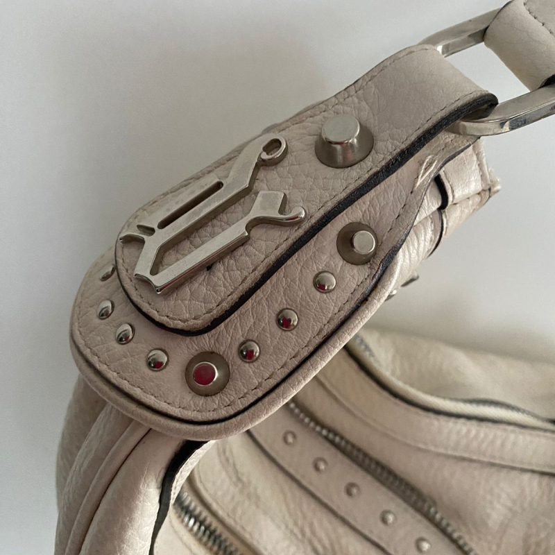 Bolsa Versace Sac Demin Lune Vintage Off-White