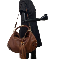 Bolsa Gucci Indy Babouska Couro Marrom
