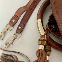 Bolsa Gucci Indy Babouska Couro Marrom