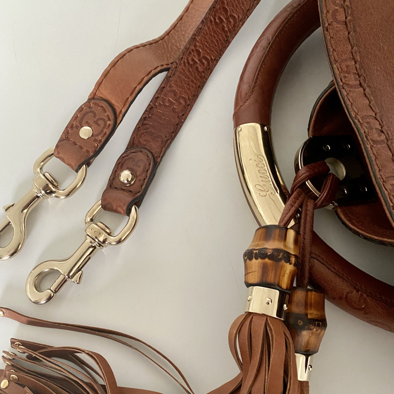 Bolsa Gucci Indy Babouska Couro Marrom Bolsa Gucci Indy Babouska Couro Marrom