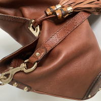 Bolsa Gucci Indy Babouska Couro Marrom