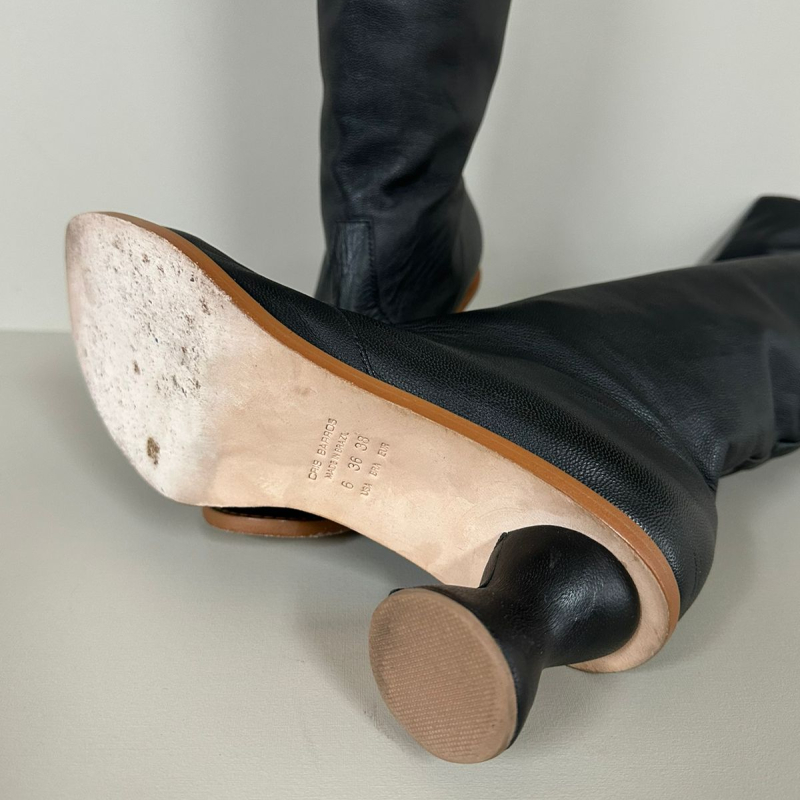 Bota Cris Barros Couro Preta-36