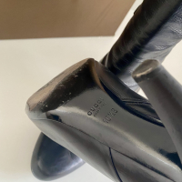 Bota Gucci Couro Preto Cano Longo