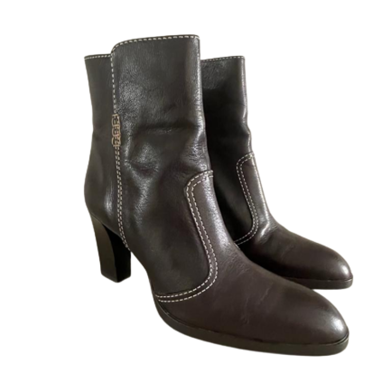 Bota Tod's Marrom Café Presponto Branco 37 Bota Tod's Marrom Café Presponto Branco 37