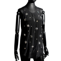 Blusa Phillip Lim Seda Preta Pedraria