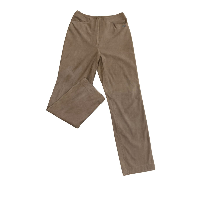 Calça Couro Chanel Marrom - 36