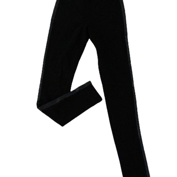 Calça Emilio Pucci Viscose Detalhes Couro Preto Calça Emilio Pucci Viscose Detalhes Couro Preto