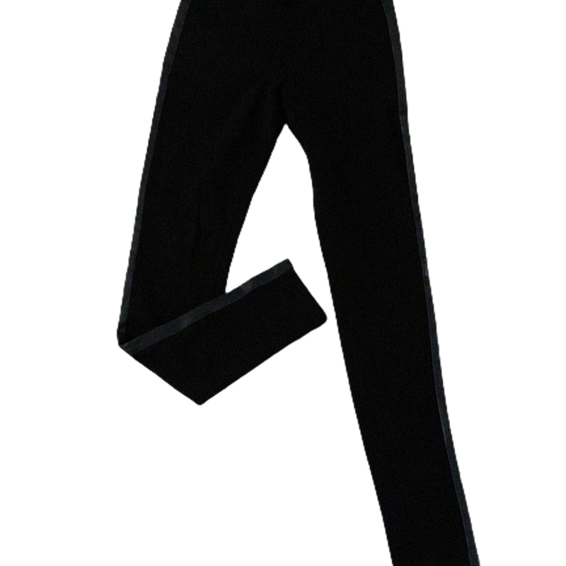 Calça Emilio Pucci Viscose Detalhes Couro Preto Calça Emilio Pucci Viscose Detalhes Couro Preto